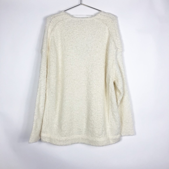 Free People Cream V-Neck Sweater - Picture 5 of 8